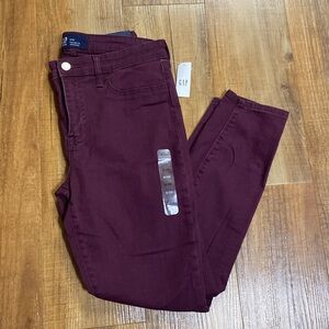 Gap maroon favorite Jegging jeans size 8 NWT